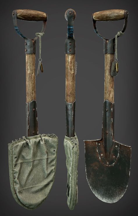 ArtStation - Shovel, Taha Mousavi Apocalypse Items, Prop Concept, Realistic Games, Game Textures, Props Concept, Fallout Art, Props Art, Game Props, Military Pictures