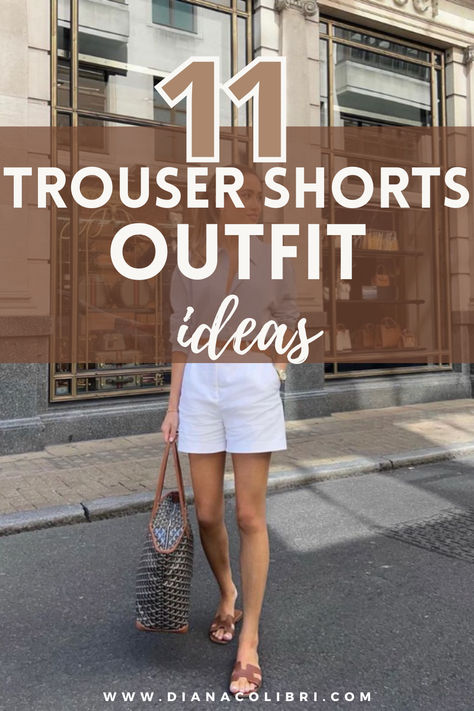 Dinner Shorts Outfit, Tailored Shorts Outfit Women Casual, Jean Shorts Dressy Outfit, Trouser Shorts Outfit Summer, Office Shorts Outfit, Elegant Shorts Outfit, Old Money Shorts Outfit, Business Casual Shorts Outfit, Dress Shorts Outfit Classy