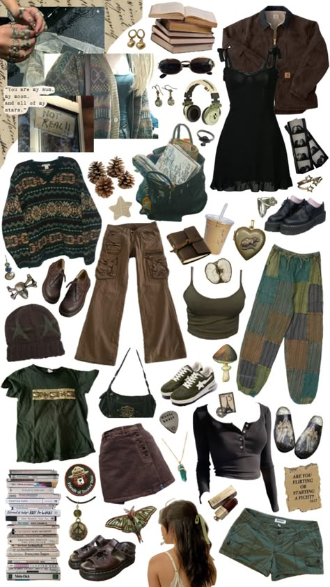 #shuffles #moodboard #aestheticmoodboard #outfitinspo #style #styleinspo #outfit #aestheticoutfit #beauty #outfitinsporation #styleinsporation #earthy #grunge Gremlincore Outfits, Comfy Grunge Outfits, Earthy Outfits Aesthetic, Earthy Grunge, Outfitinspo Style, Earthy Outfits, Gorgeous Clothes, Swaggy Outfits, Hippie Outfits