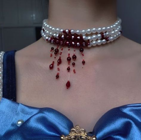 Necklace Vampire, Vampire Necklace, Vampire Jewelry, Handmade Choker Necklace, Vampire Clothes, Handmade Chokers, Jewelry Gothic, Diy Collier, Vampire Costume