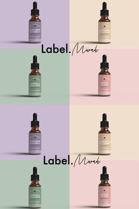 Super cute collection of minimal, modern branding for 1oz, 2oz, Roller Dropper Bottle Labels. FULLY EDITABLE branded Cosmetic Labels for your small business. Personalise your brand easily, by using a template and adding in all your details. Change the color, add in your logo, then print at home or online! What do you get? 3 x Editable Dropper Bottle Labels - 5x2" - 4x1.5" - 3x1.5" BONUS – Edit, Save & Print Guide 31 Page Comprehensive guide for all your Editing & Printing needs. Dropper Bottle Packaging, Essential Oil Diy, Bottle Template, Oil Label, Cosmetic Labels, Dropper Bottle, Dropper Bottles, Roller Bottle, Bottle Packaging