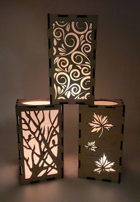 Fall Lantern Night Light Table Candle Holder Wedding Decoration Wooden Lampshade Centerpiece  Laser Cut Siser Juliet, Lantern Night, Laser Cut Lamps, Candle Holder Wedding, Table Candle Holders, Lantern Centerpiece Wedding, Fall Lantern, Table Candle, Lantern Art