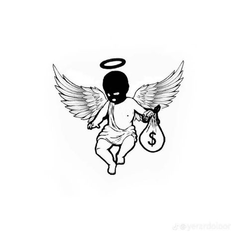 Sleeve Tattoos, Small Tattoos, Hình Xăm, Tattoo Ideas, Angel, Money, Tattoos, Drawings, Pins