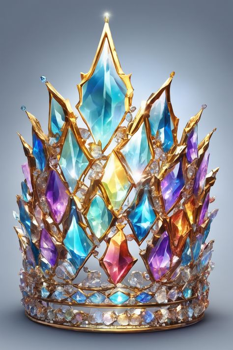 fantasy crown Rainbow Crown, Fantasy Crown, Crown Art, Beauty Magic, Magical Jewelry, Fantasy Jewelry, Tiaras And Crowns, Digital Graphics, Descendants