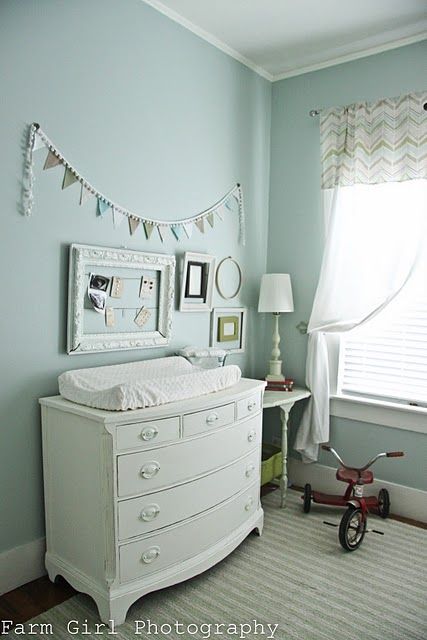 vintage Nursery Ideas Boy, Changing Table Dresser, House Of Turquoise, Best Paint Colors, Baby Bedroom, Nursery Inspiration, Baby's Room, Baby Boy Rooms, Duck Egg