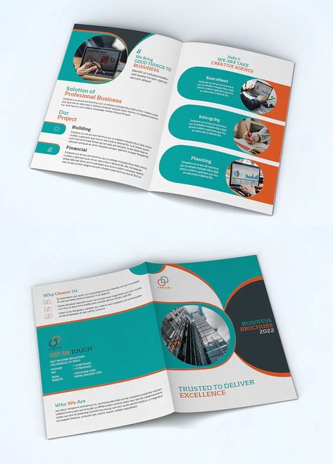 Corporate Bi-fold Brochure Template Bifold Pamphlet Design, Sell Sheet Design, Folder Graphic Design, Bifold Brochure Design, การออกแบบ Ui Ux, Clever Logo Design, Brochure Design Layouts, Brochure Psd, Brochure Design Creative