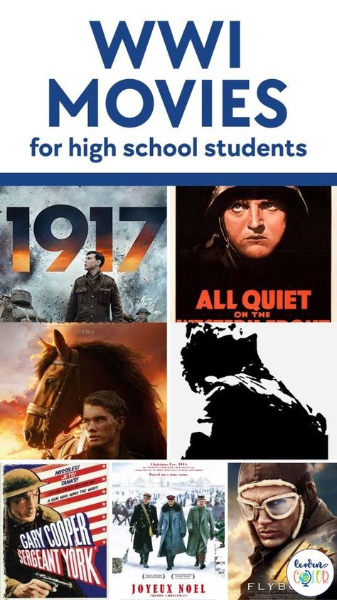 World War I Movies for Students | WWI Movies Modern History Aesthetic, Movies For Students, English Army, Movie Subtitles, Period Movies, Teen Movies, High School Years, History For Kids, Story Of The World