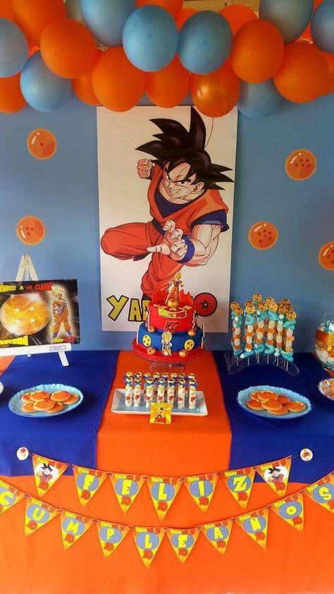 Dragon Ball Z Party Ideas, Dragon Ball Z Party, Goku Birthday, Dragon Birthday Parties, Ball Birthday Parties, Boy Birthday Party Themes, Dragon Birthday, Ball Birthday, Ball Decorations