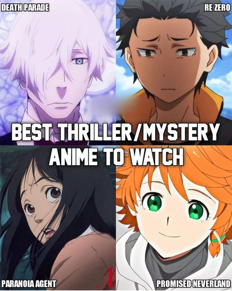 Best thriller/mystery anime to watch Mystery Anime, Thriller Anime, Anime To Watch, Animes To Watch, Re Zero, Mystery Thriller, Anime Art, Movie Posters, Anime