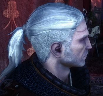 Geralt's hair in this scene is the dream. Geralt Of Rivia Hairstyle, Witcher Hairstyles, Ponytail Haircut, Man Haircut, Side Ponytail Hairstyles, Witcher 2, Tail Hairstyle, Art Male, Mens Hairstyle