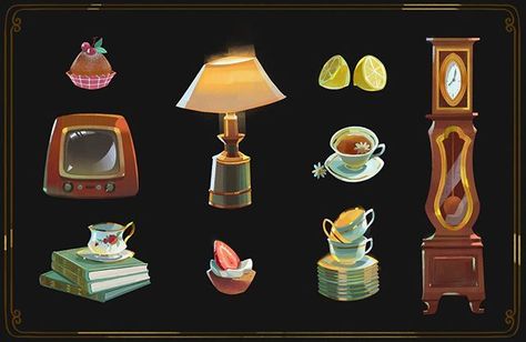 HYUNA LEE ✨효나효나✨ в Instagram: «Props design✨ . . #props #propdesign #tea #illustration #illustration_daily #conceptart» Props Illustration, Instagram Props, Props Design, Tea Illustration, Aesthetic Objects, Props Concept, Environment Props, Bg Design, Props Art