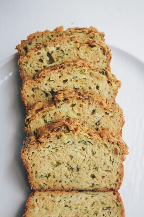 Lemon Herb Savory Zucchini Bread - Caroline Franco Herbal Eats, Carrot Cake Recipe Nigella, Courgette Bread, Savory Zucchini Bread, Courgette Recipes, Summer Herbs, Squash Bread, Zucchini Recipes Dessert, Zucchini Bread Healthy