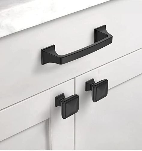 Black Cabinet Door Handles, Black Cupboard Door Handles, Black Cabinet Knobs And Pulls, Cabinet Hardware Black Matte, Black Drawer Pulls Bathroom, Black Cabinet Knobs Kitchen, Black Kitchen Cabinet Knobs, Black Matte Kitchen Hardware, Black Cabinet Hardware Kitchen