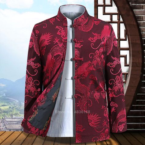 Chinese Traditional Clothing Men, Chinese Clothing For Men, Kung Fu Clothing, New Year Clothes, Mens Vintage Vest, Chinese Clothing Traditional, Suit Traditional, Male Jacket, Pakistan Clothes