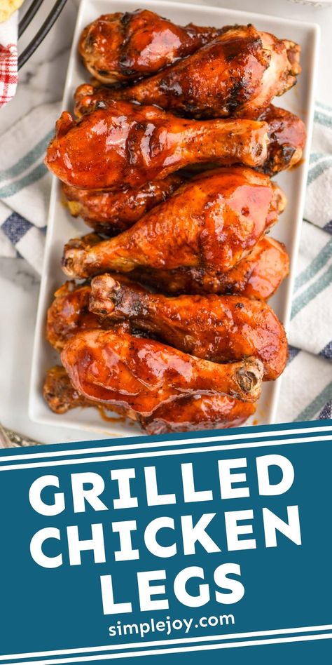 These Grilled Chicken Legs are the perfect summer recipe! When you combine my easy Chicken Rub and my perfect BBQ Sauce with these great tips for grilling chicken legs, you get the perfect easy dinner recipe. Bbq Chicken Legs On The Grill, Grilled Chicken Legs Recipes, Grilled Chicken Leg Recipes, Chicken Legs On The Grill, Grilling Frozen Chicken, Bbq Menu Ideas, Steak And Vegetables, Chicken Legs Recipes, Different Chicken Recipes