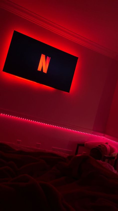 Bedroom Red Led Lights, Led Lights Bedroom Photos, Red Led Bedroom, Red Led Lights Bedroom Aesthetic, Guy Bedroom Aesthetic, Red Lights Bedroom, Boy Room Red, Led Lights Bedroom Aesthetic, Led Rouge