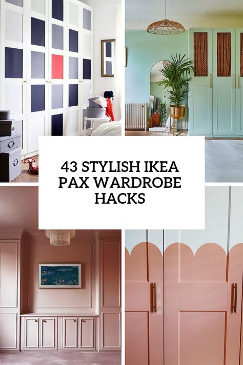 Picture of ikea pax wardrobe hacks Ikea Closet Door Hack, Pax Wardrobe Ideas With Doors, Pak Wardrobe Ikea, Ikea Wardrobe Inserts, Pax Door Ideas, Painted Pax Wardrobe, Ikea Pax Painted, Ikea Fitted Wardrobe Ideas, Ikea Hack Pax Wardrobe