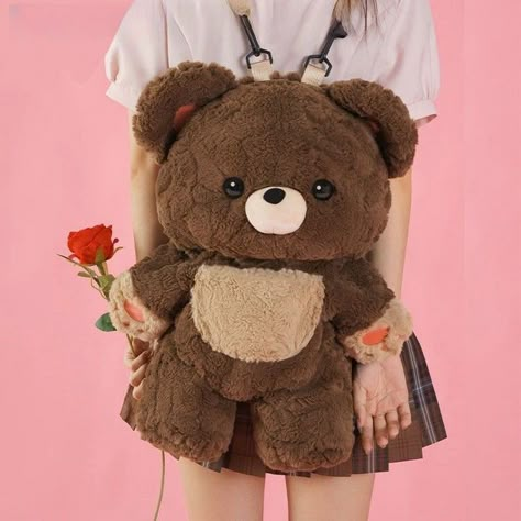 #bag #school #teddybear #kids Bear Backpack, Kawaii Store, Bear Cute, Cuddly Teddy Bear, Teddy Bear Design, Plush Bags, Plush Backpack, Love Bear, Shoulder Backpack