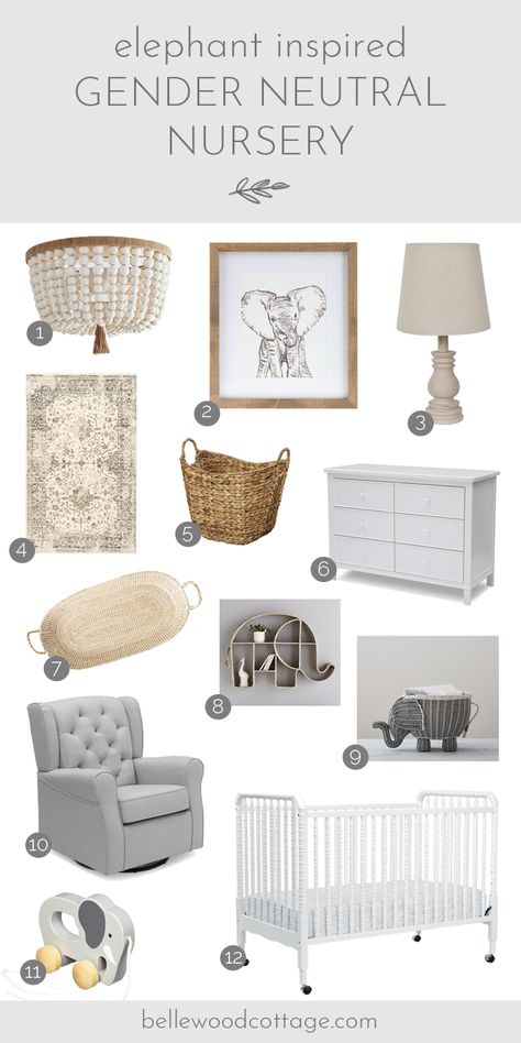 Neutral Elephant Nursery, Baby Elephant Nursery, Elephant Themed Nursery, Sweet Elephant, Nursery Closet, Baby Boy Room Nursery, Nursery Room Inspiration, Baby Room Design, Nursery Baby Room