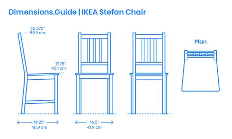 Ikea Stefan, Dining Chair Dimensions, Chair Measurements, Ikea Dining Chair, Ikea Dining, Dining Table Height, Furniture Dimensions, Interior Design Sketches, Chair Height