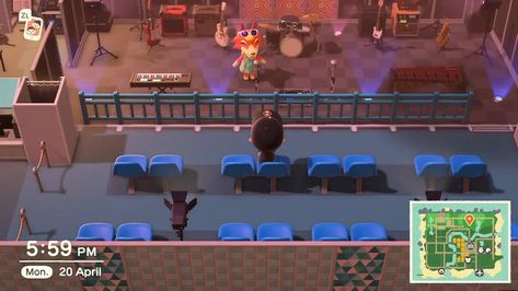 Concert Acnh, Animal Crossing Town Hall Ideas, Acnh Town Hall Ideas, Animal Crossing Town Tune, Animal Crossing Music, Travel Gallery Wall, Animal Crossing 3ds, Ac New Leaf, Animal Crossing Guide