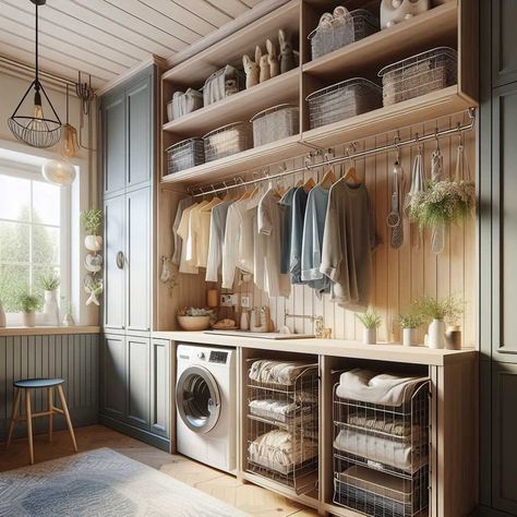 Laundry Room Drying Rack Ideas, Pantry Laundry Room Combo, Mud Room Laundry Room Combo, Laundry Room/mudroom, Home Command Center, Laundry Chute, Laundry Room/mud Room, Pantry Laundry Room, Transitional Spaces