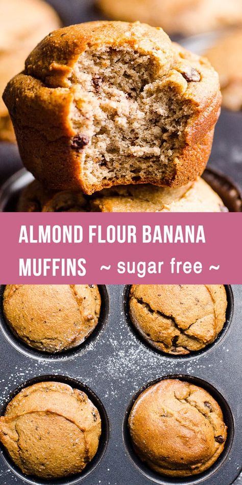 Almond Flour Banana Muffins, Almond Flour Banana, Make Almond Flour, Glutenfri Baking, Banana Muffins Recipe, Almond Flour Muffins, Biscuits Diététiques, Postre Keto, Banana Muffin Recipe