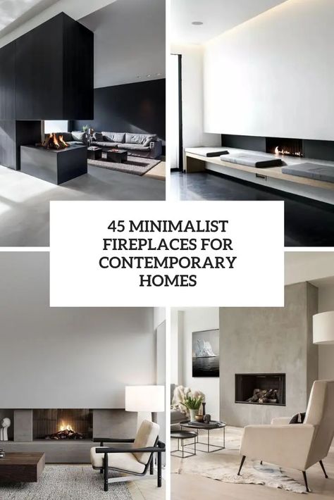 minimalist fireplaces for contemporayr homes cover White Scandinavian Living Room, Minimalist Fireplace, Minimal Living Room, Stained Table, Double Sided Fireplace, Minimal Living, Glazed Walls, Neutral Furniture, White Fireplace