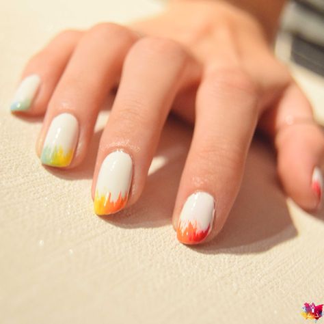 Holi Special Nail Art Design, Holi Nails Design, Holi Special Nail Art, Holi Nail Art Design, Holi Nails Art, Holi Nails, Nails Pattern, Opi Alpine Snow, Pride Nails