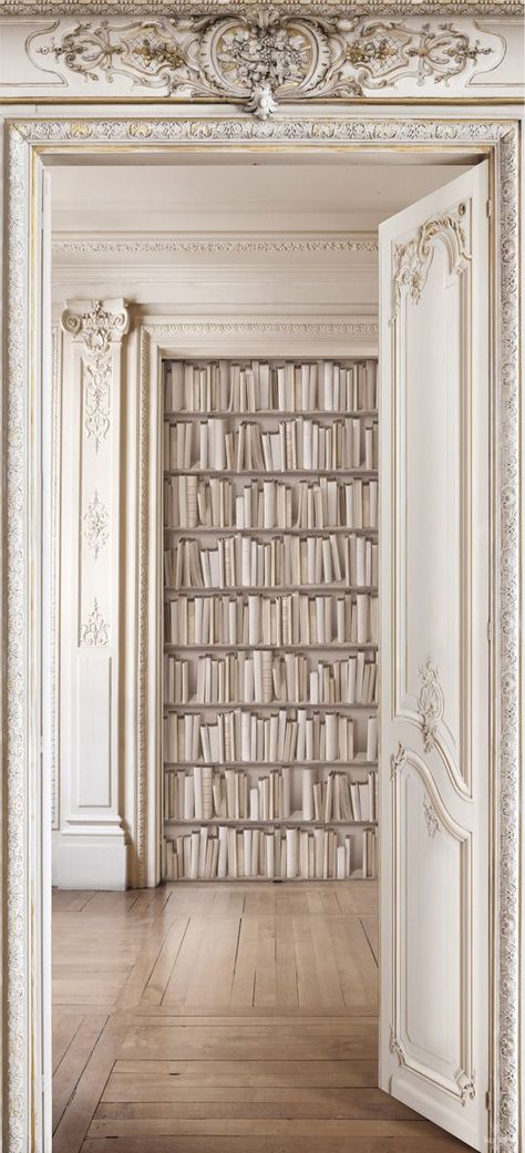 even faux reading material needs a home… French Trompe l'oeil by Christophe Koziel Istoria Artei, Library Wall, Real Estat, Soyut Sanat Tabloları, Home Libraries, White On White, French Decor, Light Academia, Shades Of White