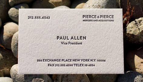 Classic Business Card, Paul Allen, Business Card Stand, Letterpress Business Cards, Relief Printing, Letterpress Cards, Cards Design, Professional Design, Creating A Business