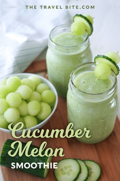 Honeydew Smoothie, Melon Smoothie, Cucumber Smoothie, Resep Smoothie, Smoothie Recipes Healthy Breakfast, Holistic Diet, Smoothie Drink Recipes, Healthy Drinks Smoothies, Cucumber Melon