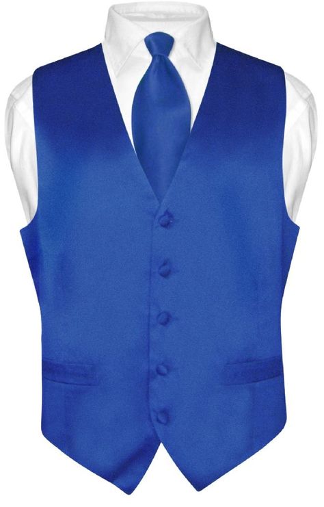 Royal Blue Silk Dress, Chambelanes Outfits, Mens Dress Vests, Vest And Bow Tie, Quinceñera Dresses, Blue Quince, Silk Vest, Quinceanera Dresses Blue, Mens Suit Vest