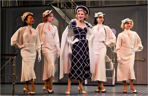 Anything Goes, with Sutton Foster, center, a Roundabout Theater Company revival at the Stephen Sondheim Theater Anything Goes Musical, Joel Grey, Broadway Costumes, Sutton Foster, Broadway Nyc, Olden Days, Broadway Theatre, Guys And Dolls, Music Theater