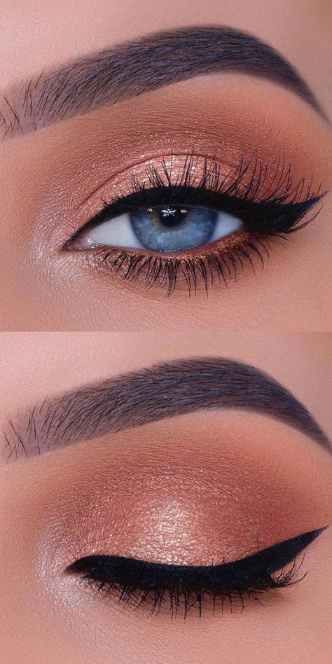 Rosegold Eyemakeup, Nice Makeup, Eyebrows Eyelashes, Eyeliner Eyebrows, Makeup Images, Neutral Makeup, Beautiful Eye Makeup, Beauty Tips For Face, Model Art