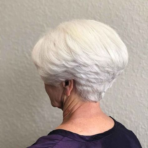 Short Wedge Hairstyles, Short Wedge Haircut, Wedge Haircuts, Wedge Haircut, Short White Hair, Wedge Hairstyles, Short Sassy Haircuts, Thick Hair Cuts, Bob Haircuts For Women