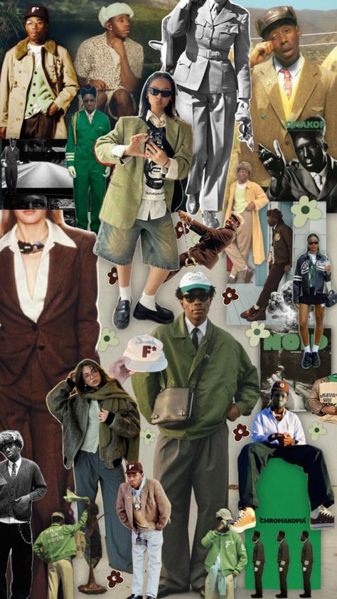 Outfit Inspiration Board Earth Tone Men Outfit, Earth Tone Aesthetic Fashion, Tyler The Creator Outfits Inspiration, Tyler The Creator Outfit, Earth Tones Outfit, Tyler The Creator Fashion, Earth Tones Aesthetic, Tyler The Creator Outfits, Earth Tone Outfits