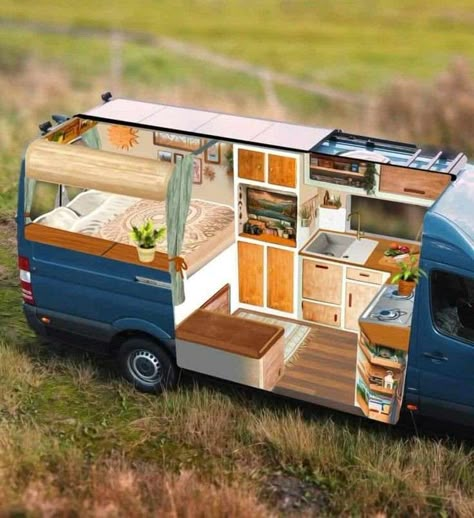 Van Conversion Layout, School Bus Camper, Custom Rv, Converted Vans, Motorhome Interior, Travel Camper, Kombi Home, Sprinter Van Conversion, Van Conversion Interior