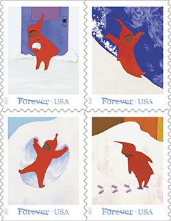 The Snowy Day Book, The Snowy Day, Ezra Jack Keats, Forever Stamps, Holiday Stamping, American Children, Snowy Day, Day Book, Postal Service