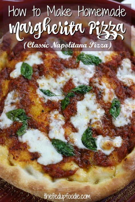 Napolitana Pizza (Margherita Pizza) is an authentically made Italian pizza originating in Naples, Italy. This recipe brings the classic Italian techniques to your kitchen with simple ingredients and a standard oven. You will love having gourmet pizza at your fingertips. #MargheritaPizza #NeapolitanPizza #MargheritaPizzaRecipe #NeapolitanPizzaDough https://www.thefedupfoodie.com Margarita Pizza Recipe, Napolitana Pizza, Margherita Pizza Recipe, Top Dinner Recipes, Pizza Margarita, Margarita Pizza, Meat Lovers Pizza, Gourmet Pizza, Pizza Margherita