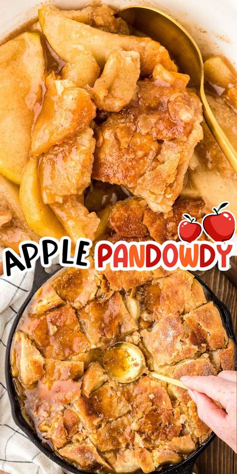 This Apple Pandowdy Recipe is loaded with sweetly spiced tender apples and covered in a pie crust that's been sprinkled with cinnamon sugar! It takes only 30 minutes to prep this baked cozy apple dessert! Pandowdy Recipe, Apple Pandowdy, Apple Pan Dowdy Recipes, Pillsbury Pie Crust Apple Pie, Spiced Apple Pie, Apple Pandowdy Recipe Cooks Country, Apple Pie With Pillsbury Cinnamon Roll Crust, Apple Pan Dowdy, Apple Turn Over With Pie Crust