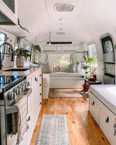 LANDON & BEN | Airstream Life on Instagram: “Different name, same Airstream! If you haven’t noticed, I have changed my IG name! But don’t worry, Dolly the Airstream isn’t going…” Camper Decor Ideas, Small Camper Interior, Travel Trailer Decor, Vintage Camper Interior, Small Camper, Preppy Decor, Trailer Decor, Tiny Camper, We Got Married