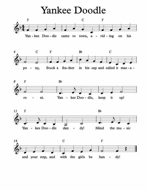 Free Sheet Music for Yankee Doodle. Children’s Song. Enjoy! Music Doodles, Beginner Piano Music, Hymn Sheet Music, Trumpet Sheet Music, Trumpet Music, Clarinet Music, Basic Guitar Lessons, Clarinet Sheet Music, Yankee Doodle