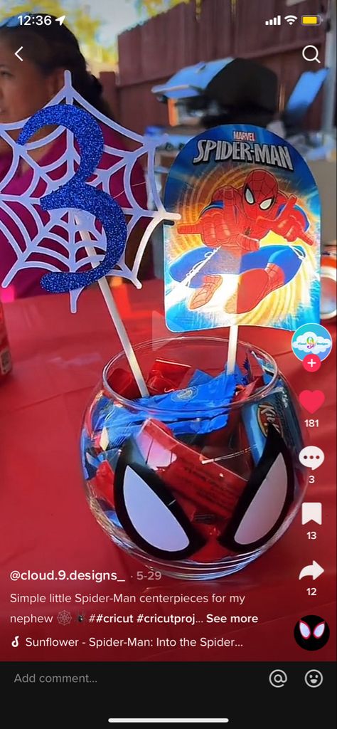 Spidey Party Centerpieces, Spidey Birthday Centerpieces, Diy Spider Man Centerpieces, Spiderman Birthday Centerpieces, Spiderman Party Centerpieces, Spidey And Friends Centerpieces, Miles Morales Centerpieces, Spidey And His Amazing Friends Centerpiece Ideas, Spiderman Birthday Party Centerpieces