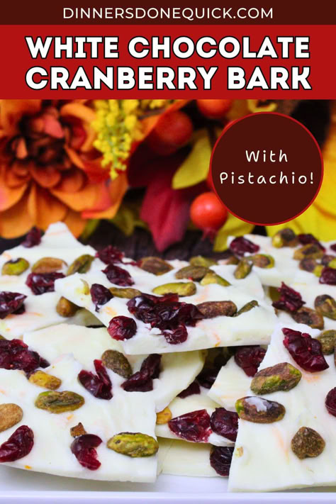 Treat yourself to this festive White Chocolate Pistachio Cranberry Bark! The perfect combination of creamy white chocolate, tart cranberries, and crunchy pistachios, this holiday bark is easy to make and irresistible. Make a batch for dessert in just minutes, and impress your friends and family with this colorful, sweet, and salty treat! Perfect for Thanksgiving, Christmas, or any holiday celebration. #CranberryBark #WhiteChocolateBark #FestiveTreats #EasyRecipes #NoBakeDessert #HolidayDesserts Pomegranate Pistachio Bark, White Chocolate Bark With Cranberries And Pistachios, White Chocolate Cranberry Pistachio Bark, Pistachio Bark Recipe, White Chocolate Cranberry Bark, Pistachio Cranberry Bark, Cranberry Pistachio Bark, Cranberry Bark, White Chocolate Tart