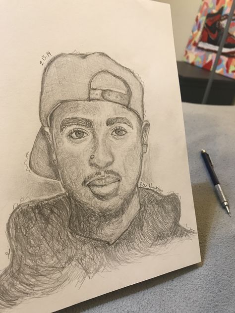 #sketch #tupac #drawing #pencil #art #paper #black #blackart Tupac Drawing Sketches, Tupac Drawing Easy, Tupac Sketch, Nas Drawing, Rappers Drawing, Paul Walker Drawing, Tupac Drawing, Drawing Pencil Art, Spongebob Faces