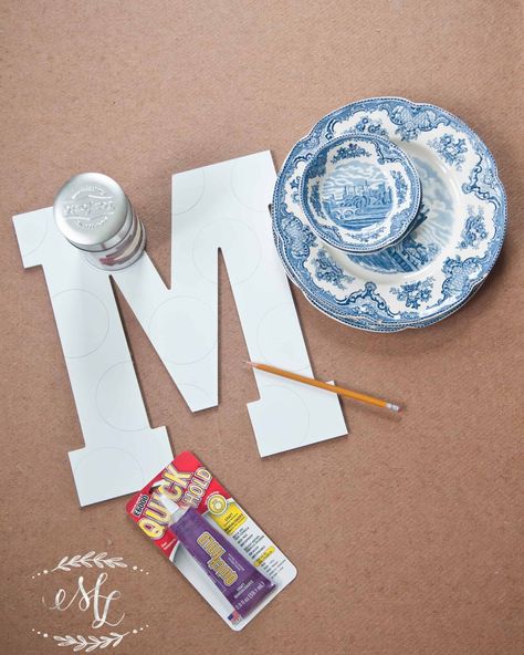 How to Make a Mosaic Letter • Maria Louise Design Mosaic Initials Letters, Mosaic Letters Diy, Hobby Lobby Letters, Mosaic Tutorial, Mosaic Letters, Make Your Own Clay, Easy Mosaic, Mosaic Tiles Crafts, How To Make Letters