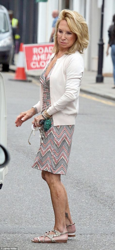 Feeling like a rock star: Felicity Kendal (pictured) shows that tattoos are now popular wi... Feather Tattoo Ankle, Felicity Kendal, Ageing Gracefully, Dress And Cardigan, British Tv Series, Cardigan Dress, Like A Rock, Feather Tattoo, Over 50 Womens Fashion