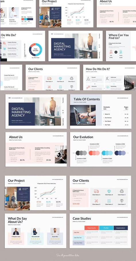 Digital Marketing Agency PowerPoint Presentation Template - 16 Unique creative slides Digital Marketing Presentation Design, Digital Marketer Portfolio, Marketing Agency Portfolio, Digital Marketing Presentation, Digital Marketing Portfolio, Catalogue Design Templates, Startup Presentation, Marketing Portfolio, Agency Portfolio