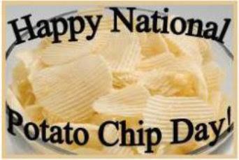 National Potato Chip Day National Potato Chip Day, National Celebration Days, Wacky Holidays, National Days, Celebration Day, Potato Chip, Potato Chips, Holidays And Events, Camembert Cheese